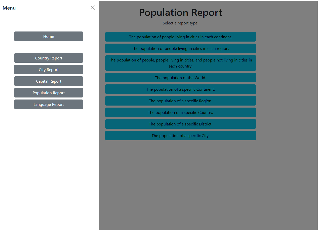 Population Report Access System 8